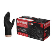 Ammex Gloveworks RDT Black Nitrile PF Ind Gloves 8 Mil Disposable Gloves Great Glove Medium 
