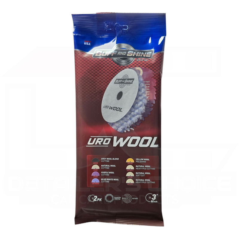 Buff and Shine® Uro-Wool Blue/White Cutting Pad | 3", 5", and 6" Sizes Available Pads Buff & Shine Mfg., Inc. 3 Inch (2PK) 