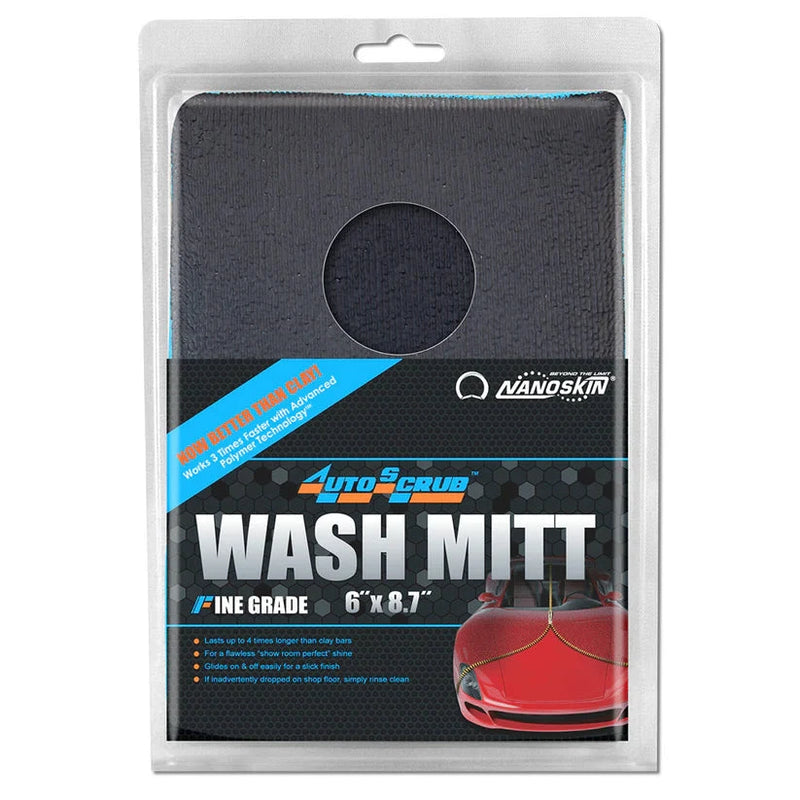 NANOSKIN AUTOSCRUB WASH MITT 6" X 8.7" FINE GRADE Paint Surface Prep NanoSkin 