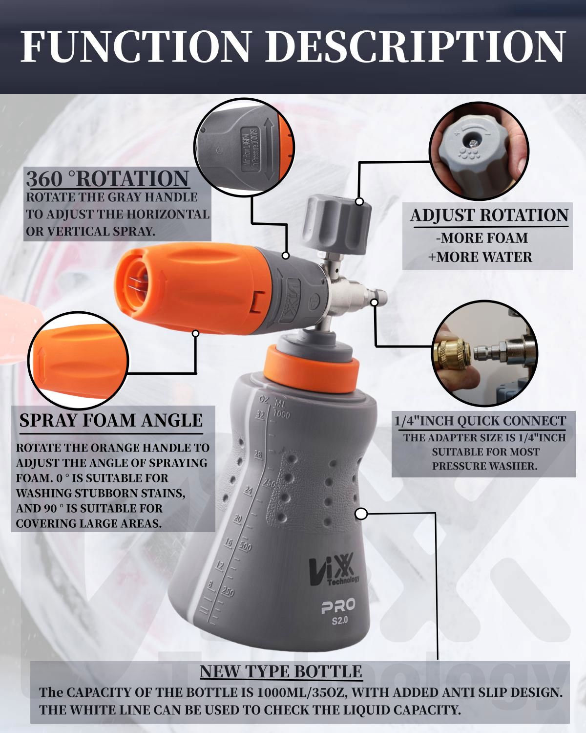 Achieve Professional Car Cleaning with HYDRO FOAM Cannon - 5000