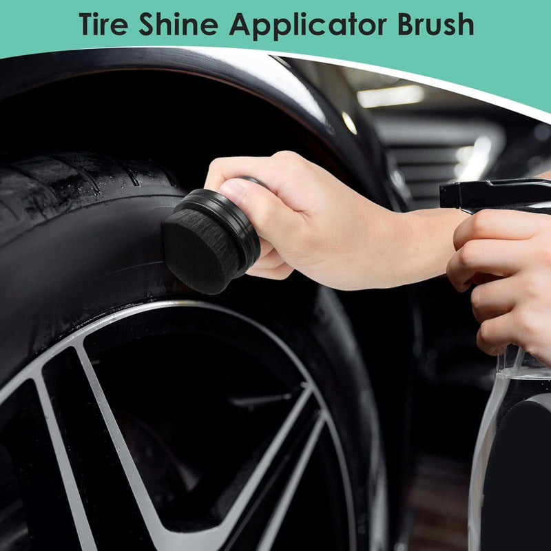 Tire Shine Brush with Storage Base – Soft Bristle Tire Dressing Applicator Applicator Detailer's Choice, Inc. 