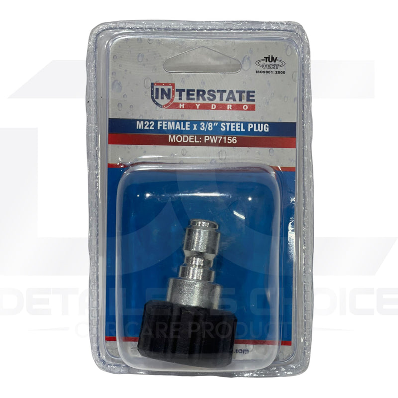 Interstate Pneumatics PW7156 3/8 Inch Steel Plug x M22 Female Threads Pressure Gun Parts Interstate Pneumatics 