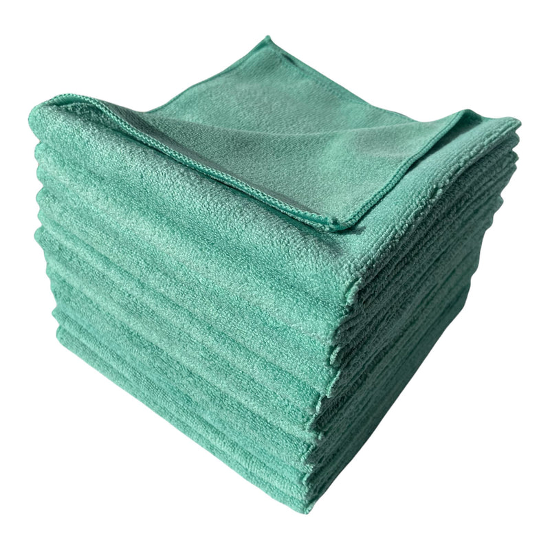 Microfiber Multi-Purpose Wiping Towel Auto Detail, Janitorial Cleaning Cloths, 380 GSM, 16"x16" Microfiber Towel Golden State Trading, Inc. 12 Pieces Green 