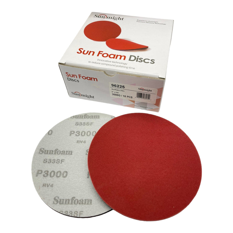 SunMight Sunfoam 6 Inch 10(PK) Sanding Discs Sun Might #3000 Grit 